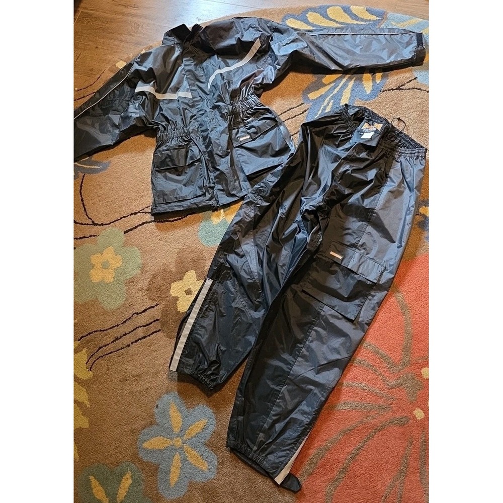 Iron Horse Rain Suit Jacket Pants Set Mens L Large Gray Moto Raincoat Waterproof